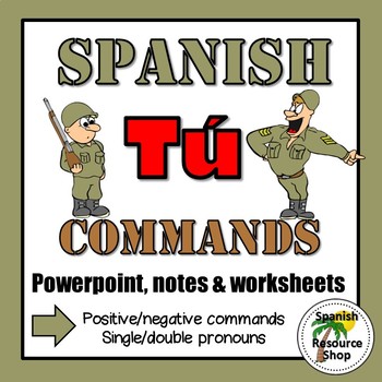 Preview of Spanish Commands Informal Grammar Notes and Practice Powerpoint BUNDLE