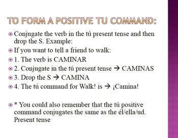 Preview of Spanish Informal Tu Commands - Regular and Irregular Mini Unit