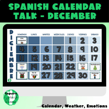Preview of Spanish Interactive December Calendar Talk | Weather | Emotions