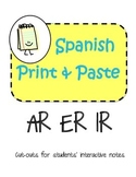 Spanish Interactive Notebook AR - ER - IR Verbs...hablar c