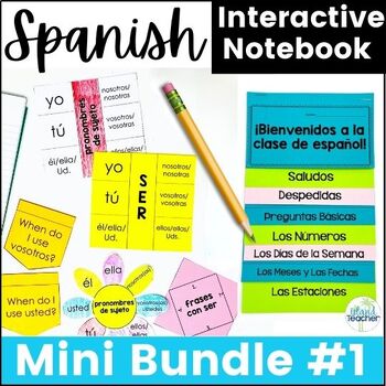 Preview of Spanish Interactive Notebook Activities Mini Bundle 1 Beginning Spanish
