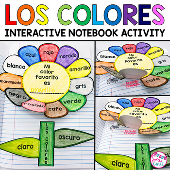 Preview of Spanish Colors Interactive Notebook Activity Los Colores Vocabulary Practice