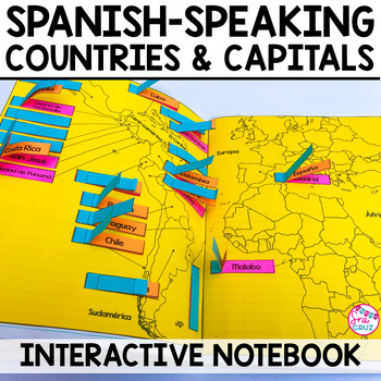 Preview of Spanish Interactive Notebook Activity Spanish Speaking Countries and Capitals