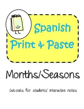 Preview of Spanish Interactive Notebook Months Seasons