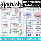 Spanish Interactive Notebook Numbers, Days, and Months