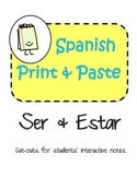 Spanish Interactive Notebook Ser Estar - Ser vs Estar