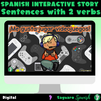Preview of Spanish Interactive Reading | 2-verb construction | Video games