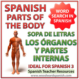 Spanish Internal Parts of the Body - Word Search