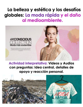 Preview of Spanish Interpretive Activity: La moda rápida y el daño al medio ambiente.