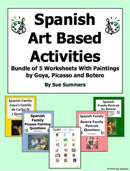Preview of Spanish Art Based Activities with Spanish Family Bundle of 5 - Hispanic Heritage