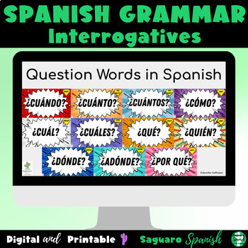 Preview of Spanish Interrogatives Question Words Intro With Stories and Activities