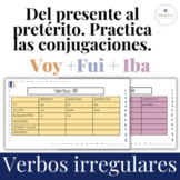 Spanish Irregular Verbs Conjugation Charts Present, Indefi