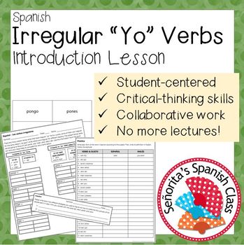 Preview of Spanish - Irregular Yo Verbs - Present Tense