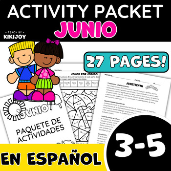 Preview of Spanish June Morning Work No Prep Independent Activity Packet 3rd-5th