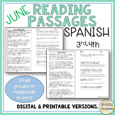 Spanish June Reading Comprehension Passages 3rd-4th grade 