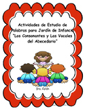 Spanish Kindergarten Vowels and Consonant Word Work