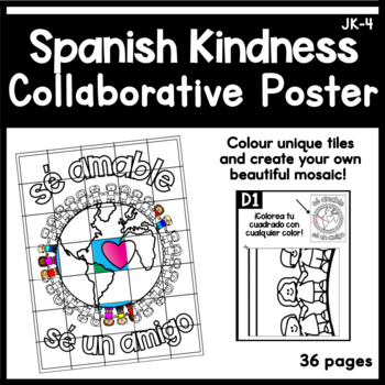Preview of Spanish Kindness Collaborative Poster - Amabilidad (Inclusivity, Love, Pride)