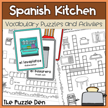 Preview of Spanish Kitchen Puzzles and Activities for Elementary Students