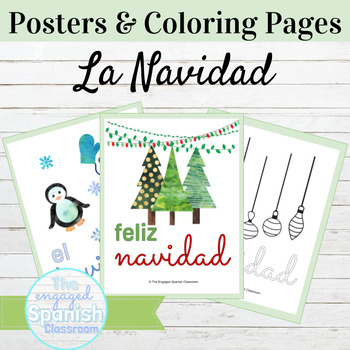 Preview of Spanish La Navidad Posters and Coloring Pages