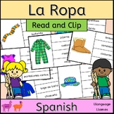 Spanish La Ropa Read and Clip cards – clothing theme