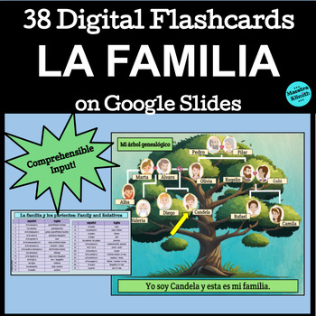 Preview of Spanish - La familia - Family Tree - Digital Flashcards on Google Slides