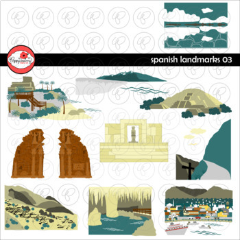 Preview of Spanish Landmarks 03 Clipart by Poppydreamz