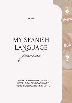 Preview of Spanish Language Learning Notebook Study Journal