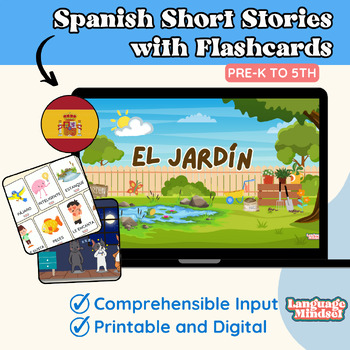 Preview of Short Stories Spanish Language Learning for Early Readers with Flashcards