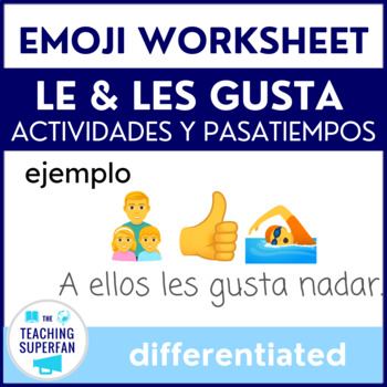 Preview of Spanish Le gusta Practice with Emojis - Actividades y Pasatiempos