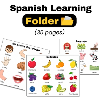 Preview of Spanish Learning Folder - Spanish Vocabulary