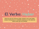 Spanish Lesson: Haber, El Verbo Haber, Independent Work, S