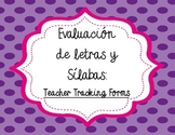 Spanish Letter and Letter Sounds Assessment Teacher Tracki