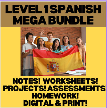 Preview of Level 1 Spanish | MEGA Bundle for Beginner Middle/High School