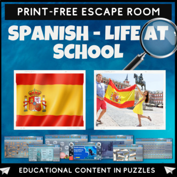 Preview of Spanish - Life at School Escape Room