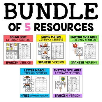 Preview of Spanish Literacy Center Bundle