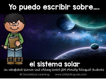 Preview of Spanish Literacy and Science Solar System – Yo puedo escribir sobre el espacio