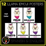 Spanish Llama Emoji Posters | Emotions in Spanish - FULL C