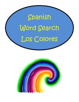 Preview of Spanish Colors Word Search Build Vocabulary Improve Spelling
