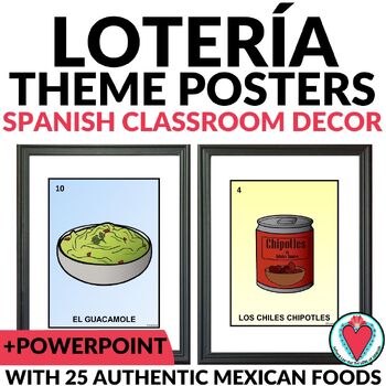Preview of Spanish Culture Loteria Posters, PowerPoint, Mexican Food Unit Class Decor