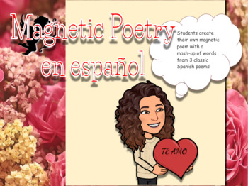 Preview of Spanish Magnetic Poetry Kit Anti-Love Poems Valentines Day Distance or Sub Plans