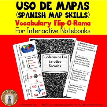 Preview of Spanish Map Skills Vocabulary Interactive Notebook