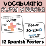 Spanish Math Addition and Subtraction Vocabulary Posters