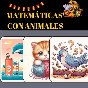 Preview of Spanish Math Tarjetas de Problemas de Matemáticas con Imágenes Maths Ressources