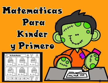 Preview of Spanish Math Worksheets:  Halloween Theme