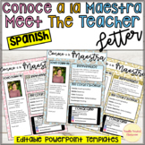 Spanish Meet the Teacher Letter Editable PowerPoint Españo