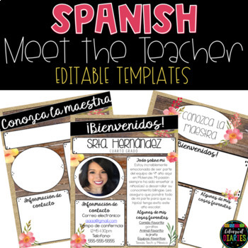 Preview of Spanish Meet the Teacher Template - EDITABLE