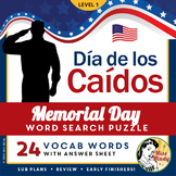 Spanish Memorial Day: Día de los Caídos Vocabulary Sheet a