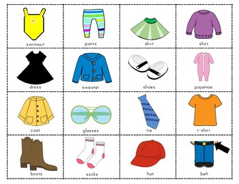 Spanish Memory - Clothing Vocabulary Game by Clippy Classroom | TpT