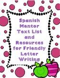 Spanish Mentor Text List for Friendly Letter Writing
