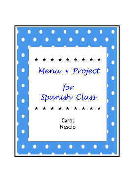 Preview of Spanish Menu ~ Menu Project For Spanish Class